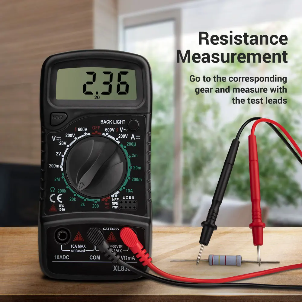 XL830L Multimetro digitale Esr Meter Tester Multimetro portatile AC/DC voltmetro amperometro Ohm Tester misuratore elettrico Multimetro