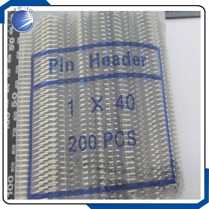 

200PCS/LOT Single row 2.54MM single row needle right angle 1*40 male pin header strip 1*40P