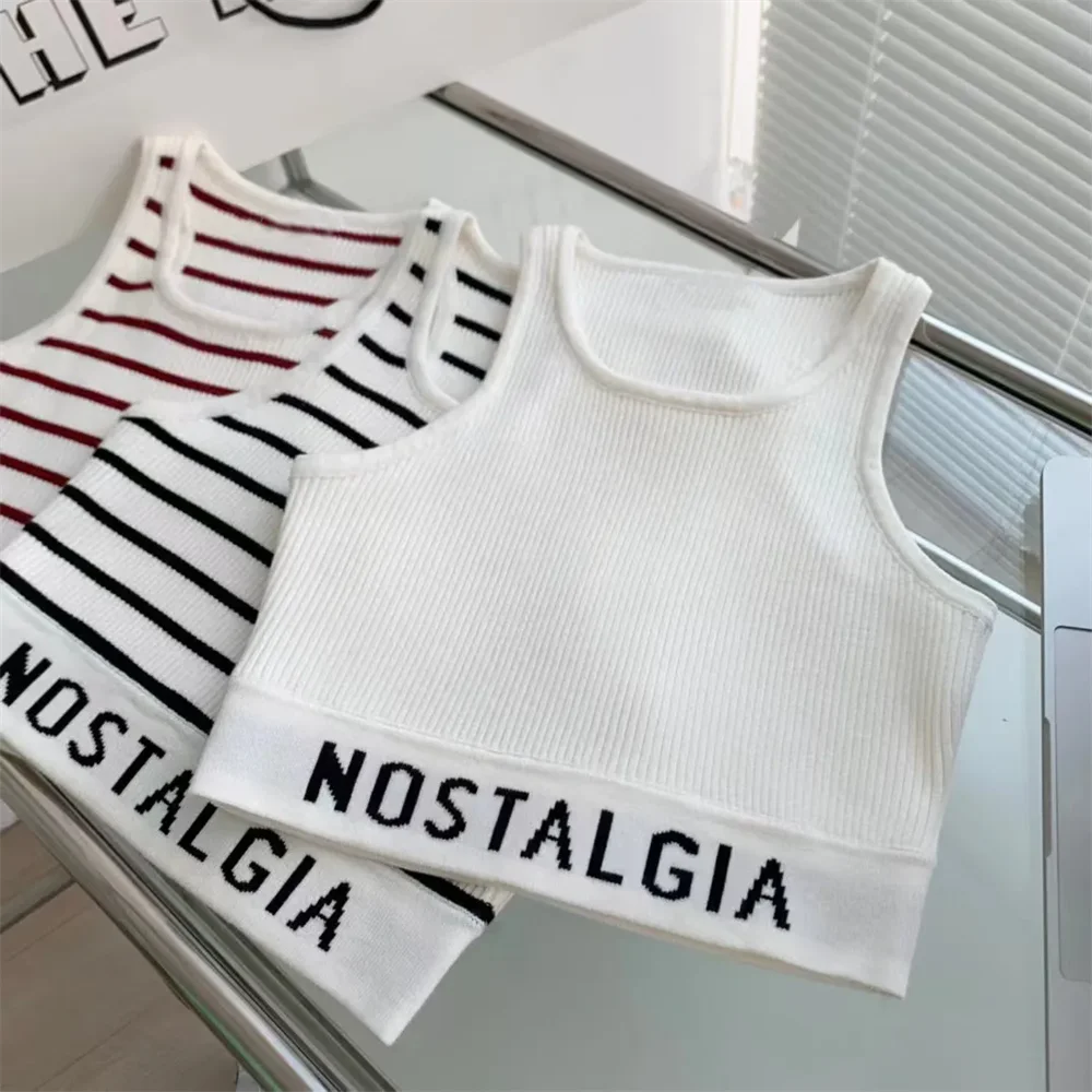 Design coreano di fascia alta perfetto per lo sport e il Design a righe da Golf squisito ed elegante nuovo gilet lavorato a maglia alla moda per le