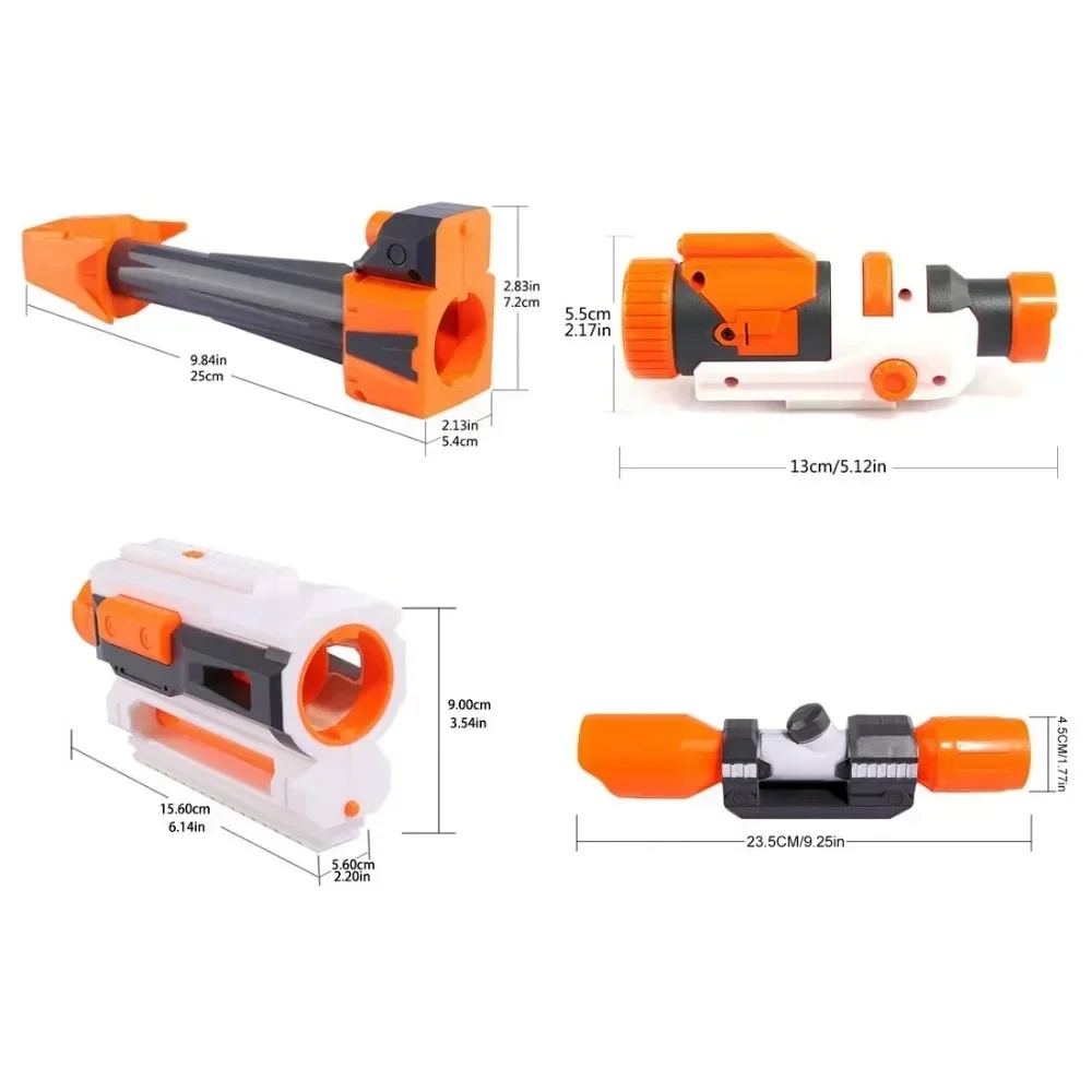 Universal Toy Gun Accessories for Nerf N-strike Elite Series Muffler Tail Stock Flashlight Soft Bullets Toy Gun Mosdified