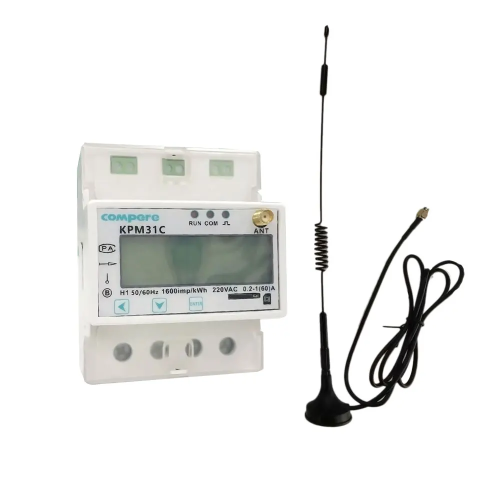 Smart Digital Single Phase Energy Meter Prepaid Power Consumption Monitor with 4G Connectivity