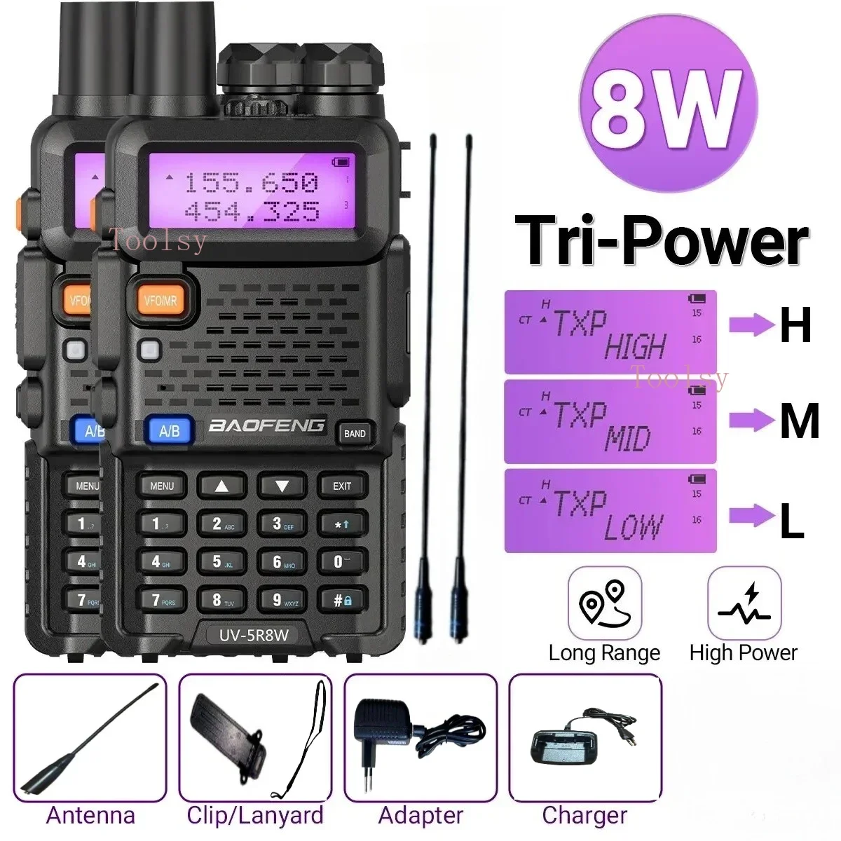 

1/2PCS Baofeng UV 5R 5W 8W Walkie Talkie Ham CB Radio Long Range Dual Band VHF UHF FM Transceiver camping Hunting Two Way Radio