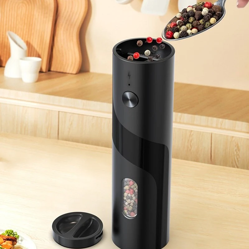 Stainless Steel Electric Salt and Pepper Grinder Set with USB C Dual Charging Base, Rechargeable
