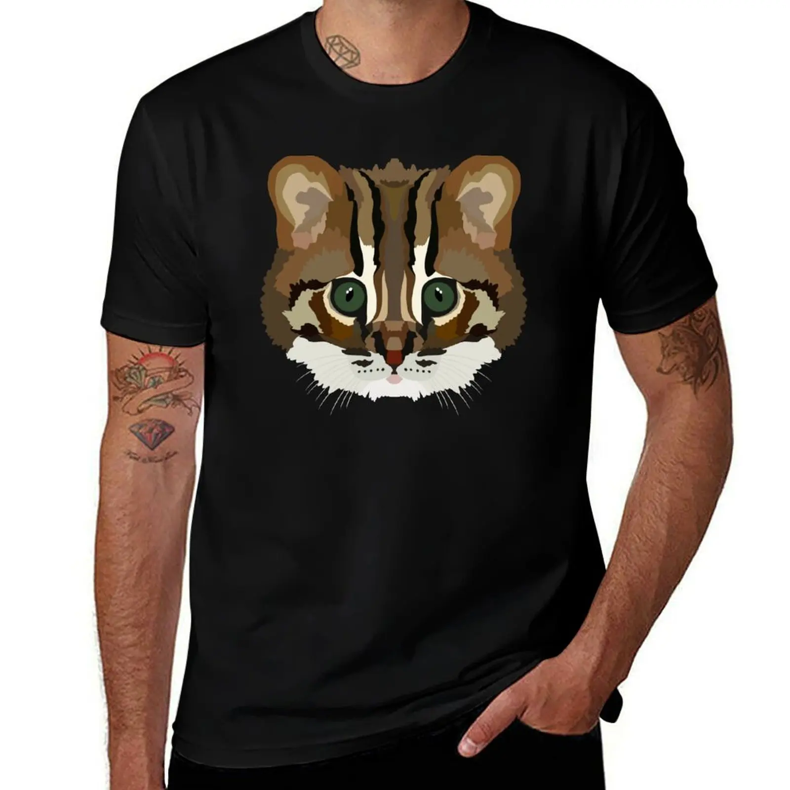 

R is for Rusty Spotted Cat T-Shirt Stretch Fabric Comfort T-Shirt