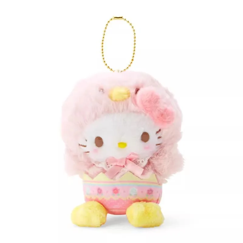 Sanrio Hellokitty Kuromi Cinnamoroll Purin Pochacco Draai in Kip Pluche Hanger Meisjes Mooie Tas Rugzak Pluche Sleutelhangers