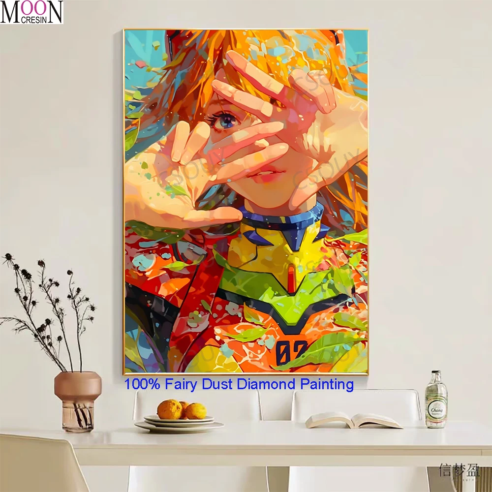 

100% Fairy Dust Square Diy Diamond Painting Cross Stitch Yellow Girls Kit Embroidery Mosaic Crystal Decor Rhinestones Home Decor
