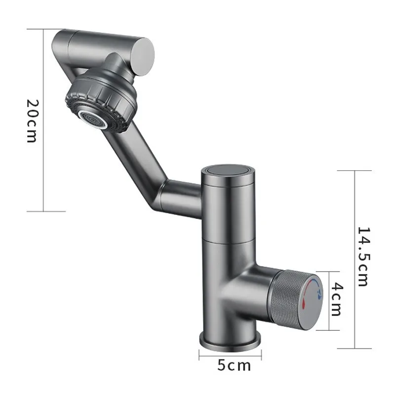 Imagem -06 - Led Temperatura Digital Display Faucet Misturador de Água Quente e Fria Modos de Saída Lavatório tipo Banheiro Rotação 1080 °