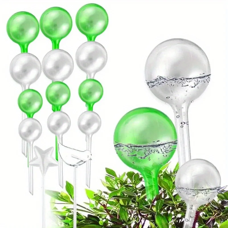 Dispositivo automático de riego de flores, planta de riego, globos de riego automático, forma de pájaro, vidrio de imitación soplado a mano, lámparas Aqu 3/5 Uds.