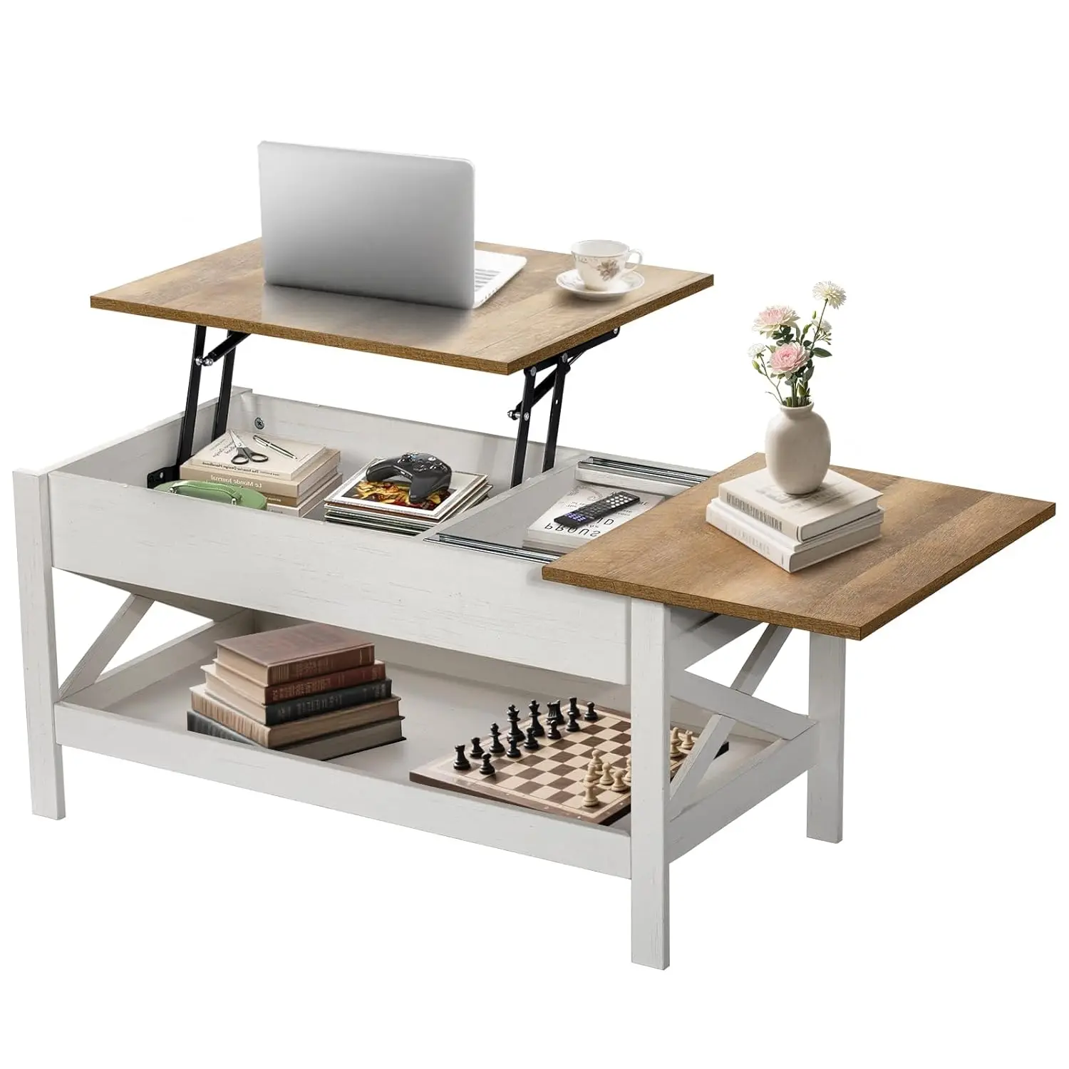 

Lift Top Coffee Table Storage Hidden Compartment Dining Center Living Room Home Office Small Customized
