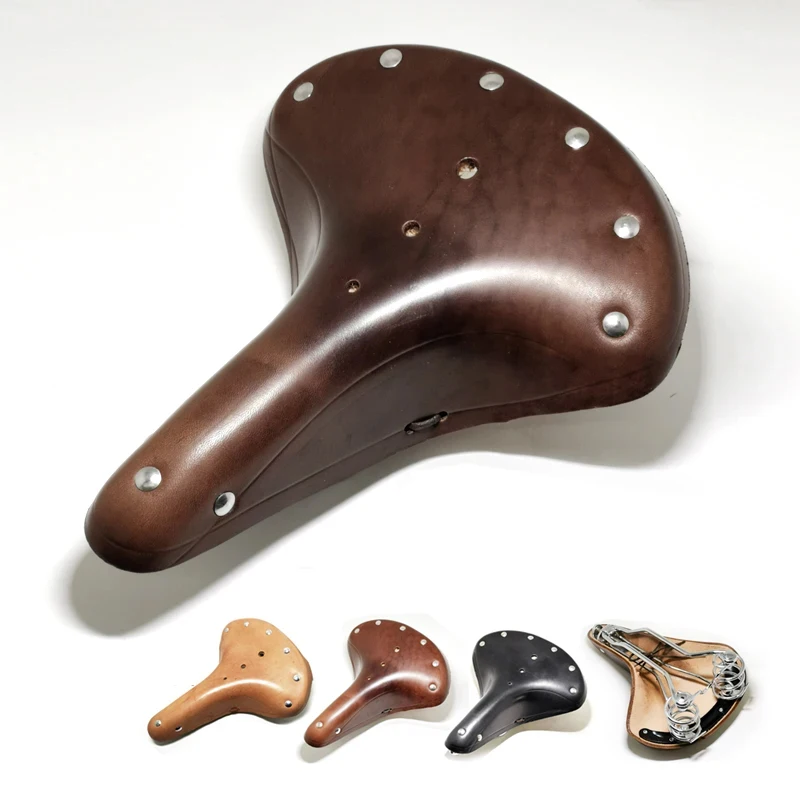 

Multi Style Retro Cowhide Bicycle Saddle, Comfortable, First Layer Cowhide, Pure Handmade, Cycling Parts, G98