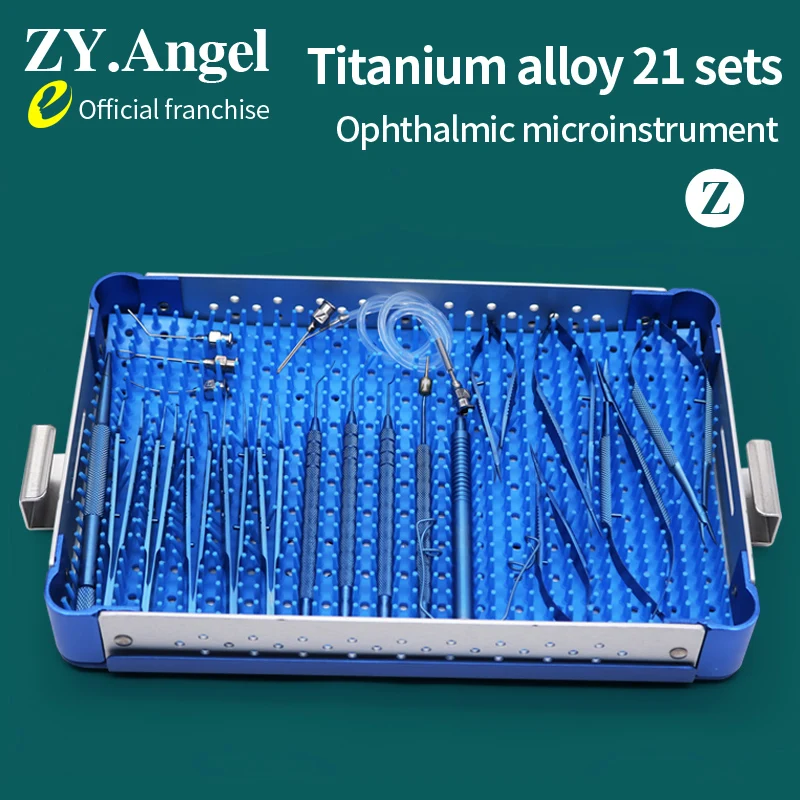 Ophthalmic Microsurgery Instrument Set Stainless Steel Titanium Alloy Ophthalmic 21 Piece Set Ophthalmic Microsurgery Instrument