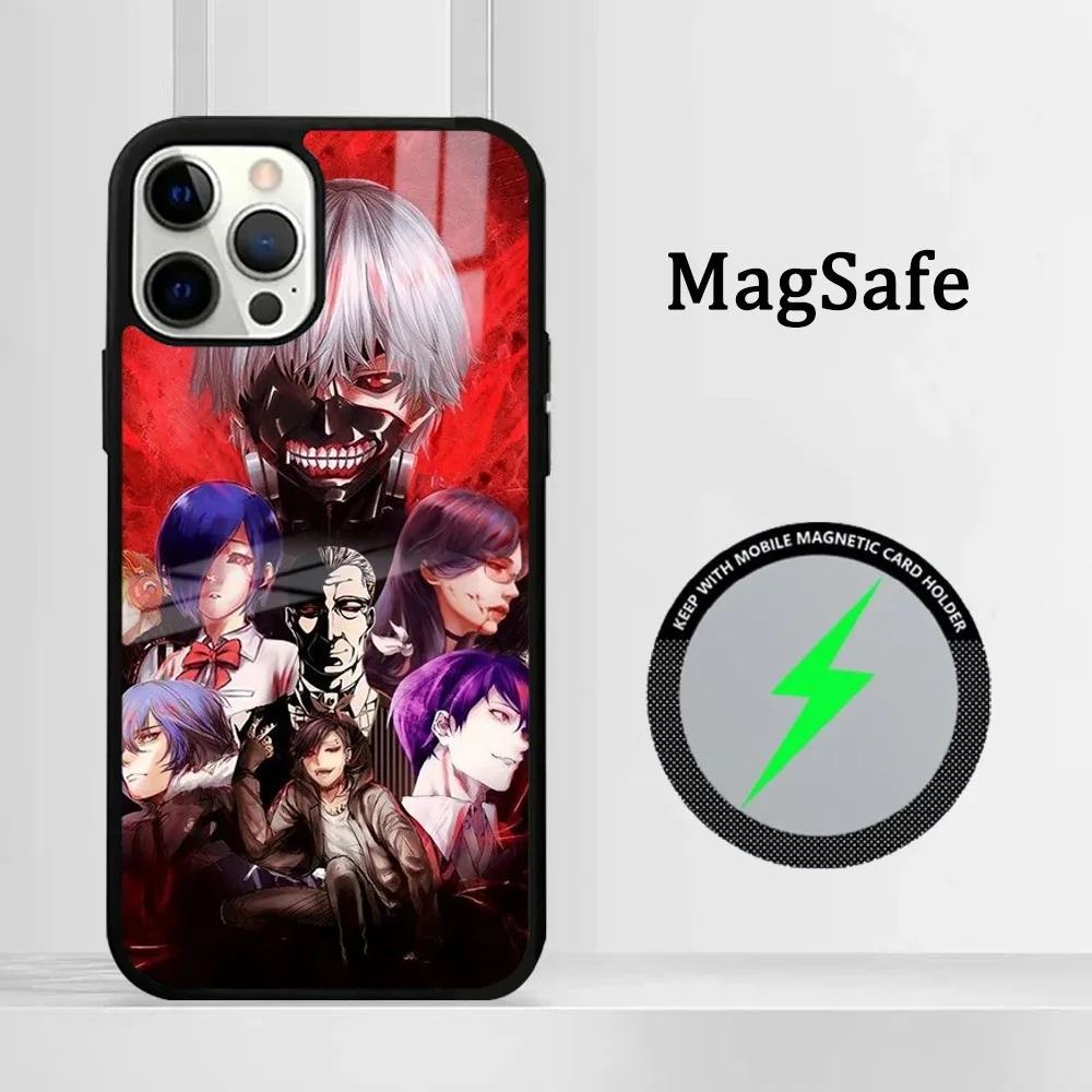 Anime T-Tokyo G-Ghoul Kaneki Ken For Evil Frosted Phone Case For iPhone 15 14 13 12 11 Pro Max Plus Mini Mirror Magnetic Cover