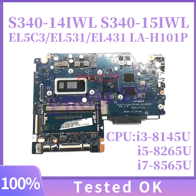 

LA-H101P EL5C3/EL531/EL431 для Lenovo S340-14IWL S340-15IWL материнская плата для ноутбука с i3-8145U i5 i7-8565U 4 ГБ ОЗУ Fru:5B20S42042