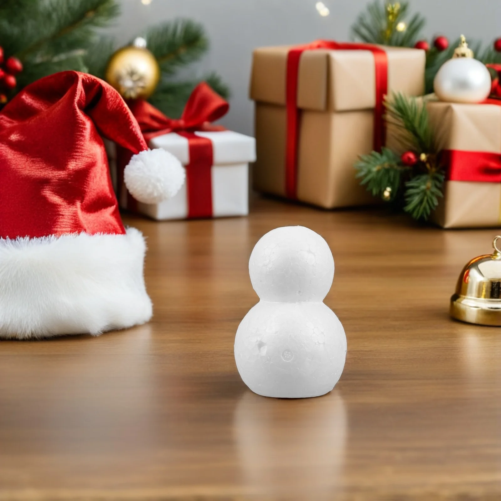 

15Pcs White Snowman Polystyrene Foam DIY Christmas Craft Shapes Painting Supplies Snowman Ornaments Holiday Decoration