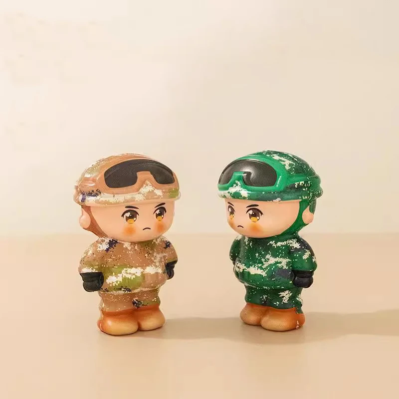 الإبداعية الجندي ضغط تململ لعبة واقعية الكرتون شكل مكتب ديكور بولي انتعاش بطيء الضغط الحسي لعبة الحلي هدية