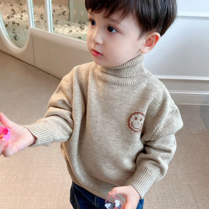 

2023 Autumn Baby Girls Boys Sweaters Coat Kids Knitting Pullovers Tops Baby Boys Girls turtleneck Long Sleeve Sweaters 2-10y