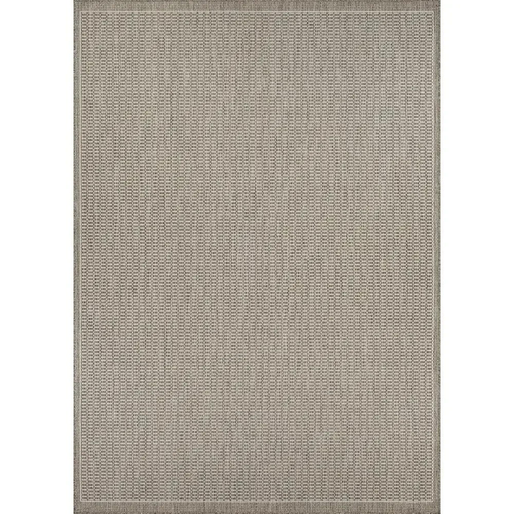 Ivory and Taupe Area Rug, 8'6 x 13', Low Pile, Easy to Clean, Suitable for Home and Patio