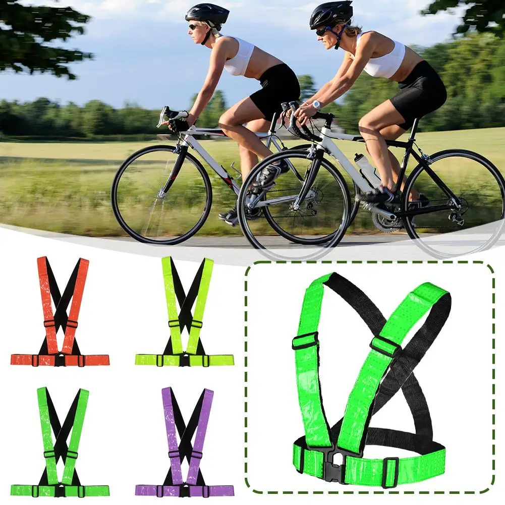 Outdoor Supplies Reflective Elastic Vest Night Running Cycling Riding Safety-vest Equipment Adjustable Reflective-cloth O2w3