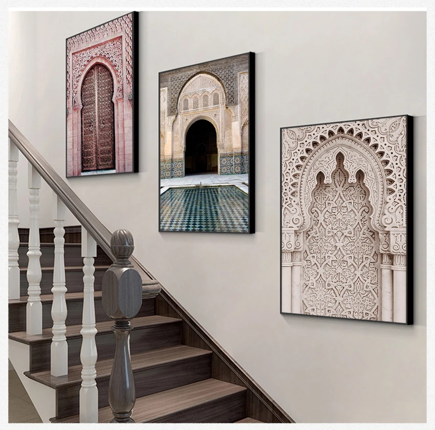 Art Pictures Printed Living Room Canvas Painting Home Decor Nordic Morocco Door Vintage Posters World Famous Architecture