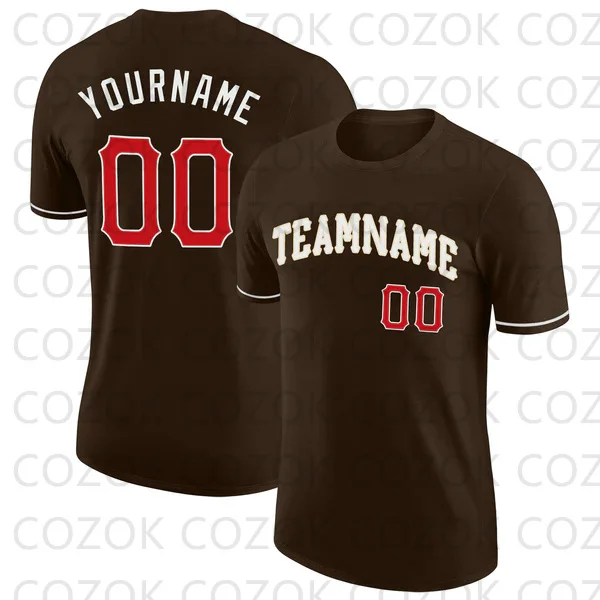 Custome Brown Style Football Jerseys for Men Women Unisex Football Short Sleeves Athletic Tee Shirts image 3