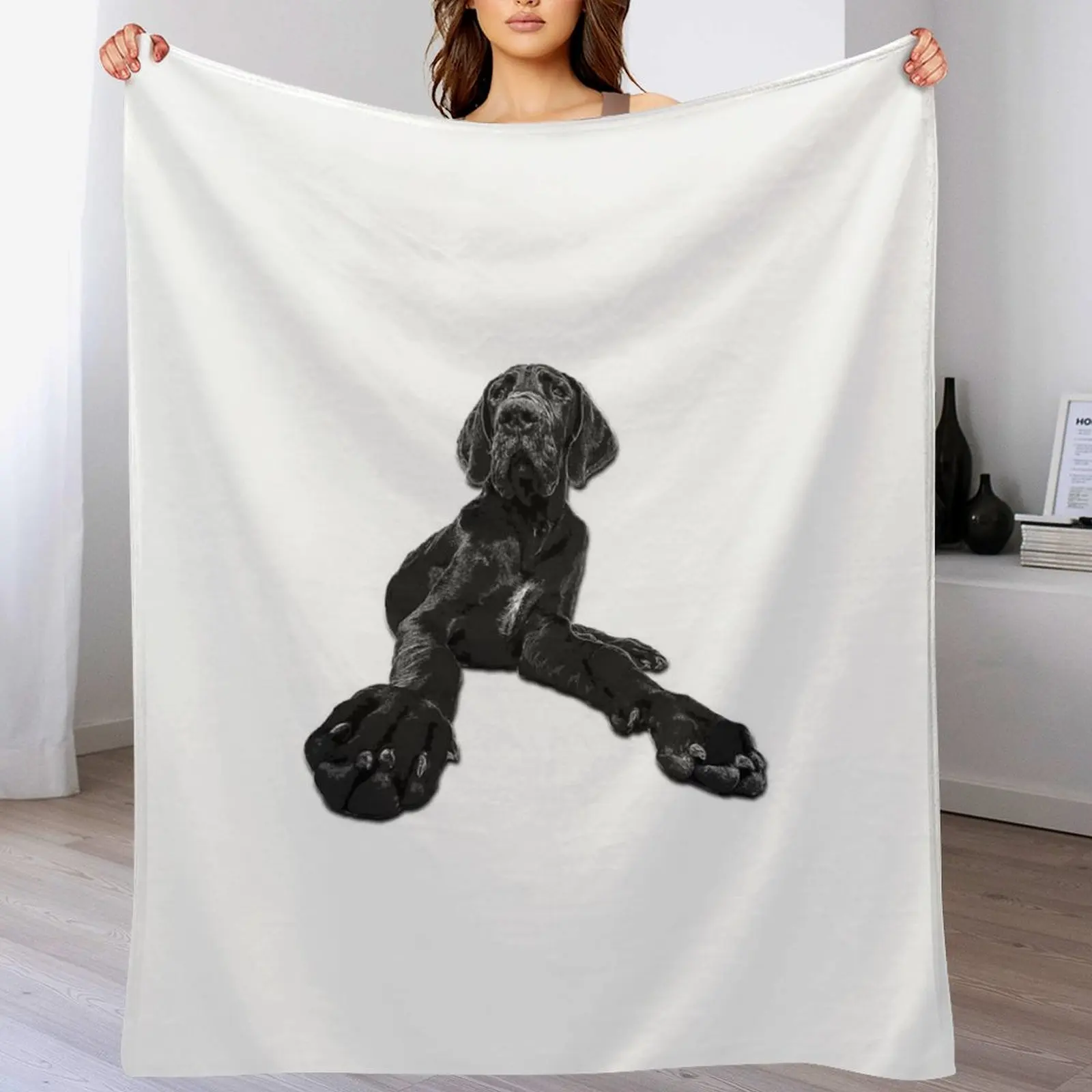 

Great Dane Puppy Dog Throw Blanket Multi Use Warm Blanket for Living Room Bedroom
