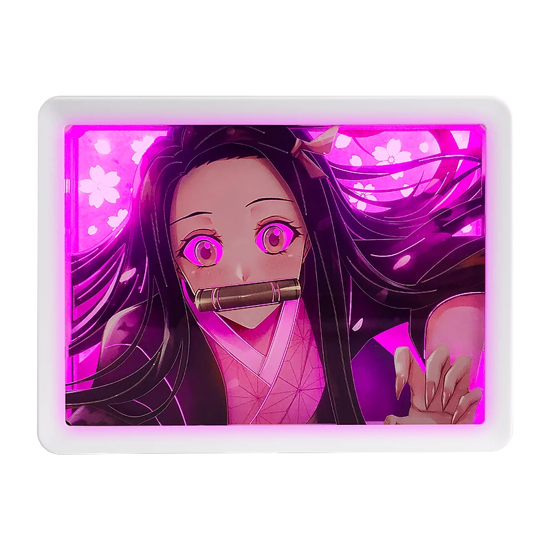 

2025 New Product Custom Gift Demon Slayer Figure Nezuko Anime Light Box Bedside Table Lamp for Home Decor