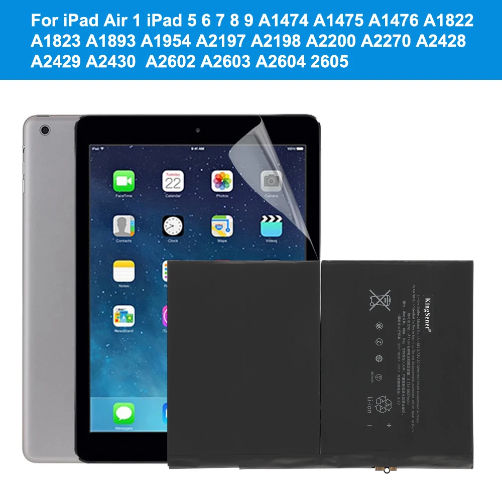 A1484 8827mAh Tablet Battery For iPad Air 1 iPad 5 6 7 8 9 A1474