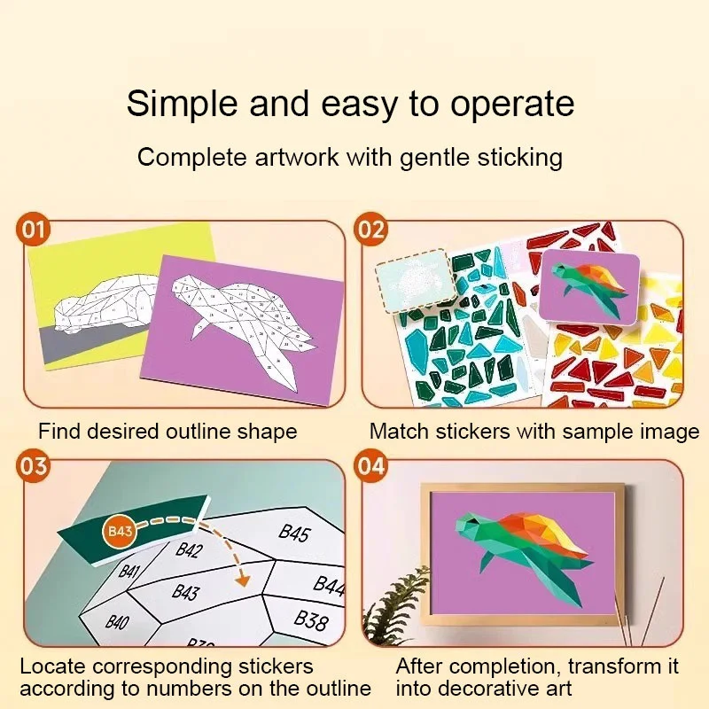Dziecięcy kolaż geometryczny 3D, zestaw do samodzielnego wykonania naklejek dla dzieci w wieku przedszkolnym, zabawki edukacyjne