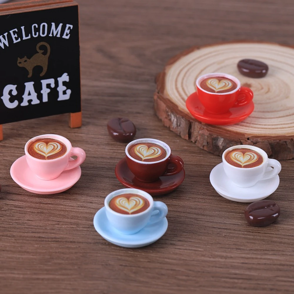 10pcs/set Dollhouse Miniature Dessert Coffee Bean/Coffee Cup Drinks Model Toy for Blyth BJD Doll Accessories Kids Gift