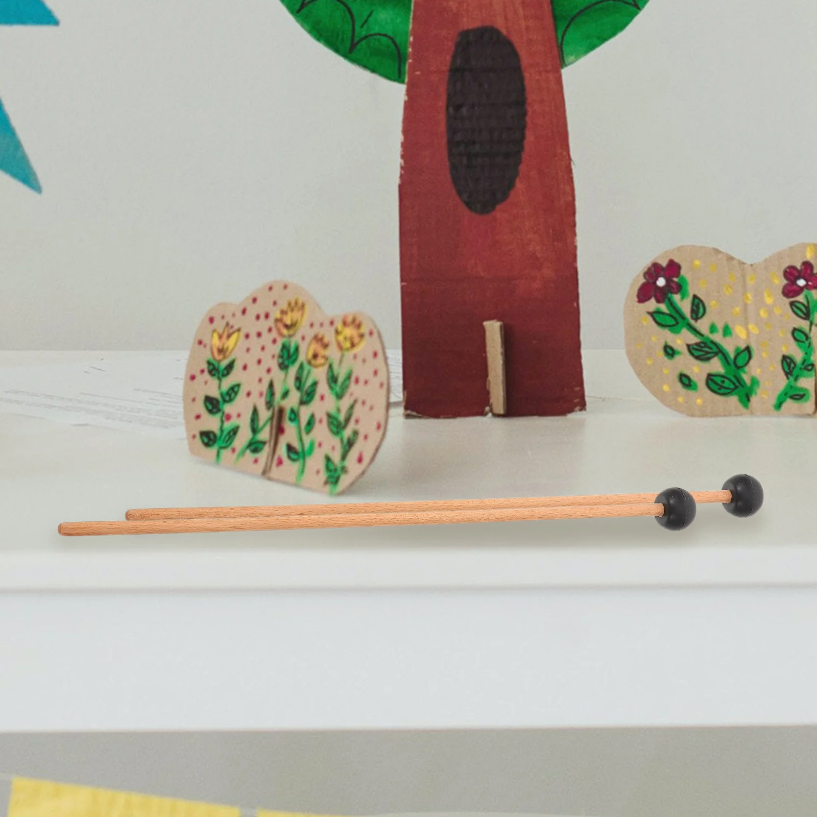 

1Pair Rubber Head Drum Mallets Exquisite Polish Safe Smooth Surface Universal Fit for Tongue Drum Marimba Percussion Accessories