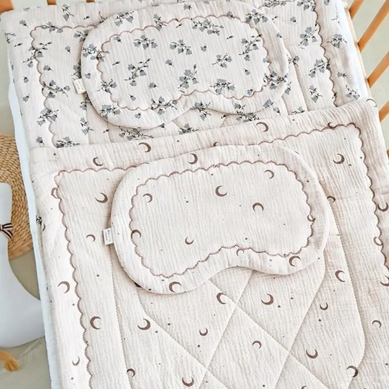 

QX2D хлопчатобумажная кроватка для детской кровати подушка/мягкое и дышащее одеяло/подушка для малышей для девочек -маленьких