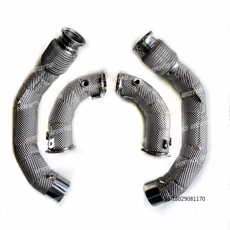 

Выхлопная система Sport Downpipe 200 Cell для X5M X6M F95 F96 4.4T 2024 с катализатором, коллекторы из нержавеющей стали, выхлопные трубы Downpipes
