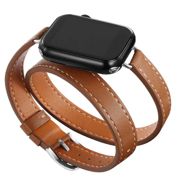 

Suitable for Apple Watch 8/7/6/4 Slim Double Loop Slim Waist Fit for Apple watch Leather Strap