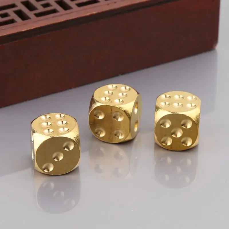 15X15X15mm 1pc Brass Dices Solid Metal Polyhedral Club Bar Dice Playing Game Tool