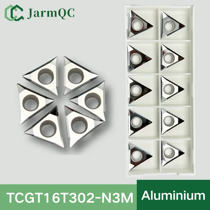 

Высококачественные твердосплавные пластины JarmQC TCGT090204 TCGT110202 TCGT16T302 TCGT110304 (10 шт.) для токарных станков с ЧПУ, режущие лезвия для алюминия