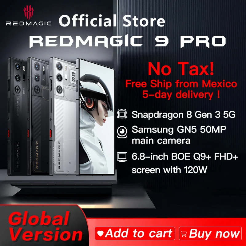 No tax ship from Mexico Global Version RedMagic 9 Pro 5G Phone 6.8