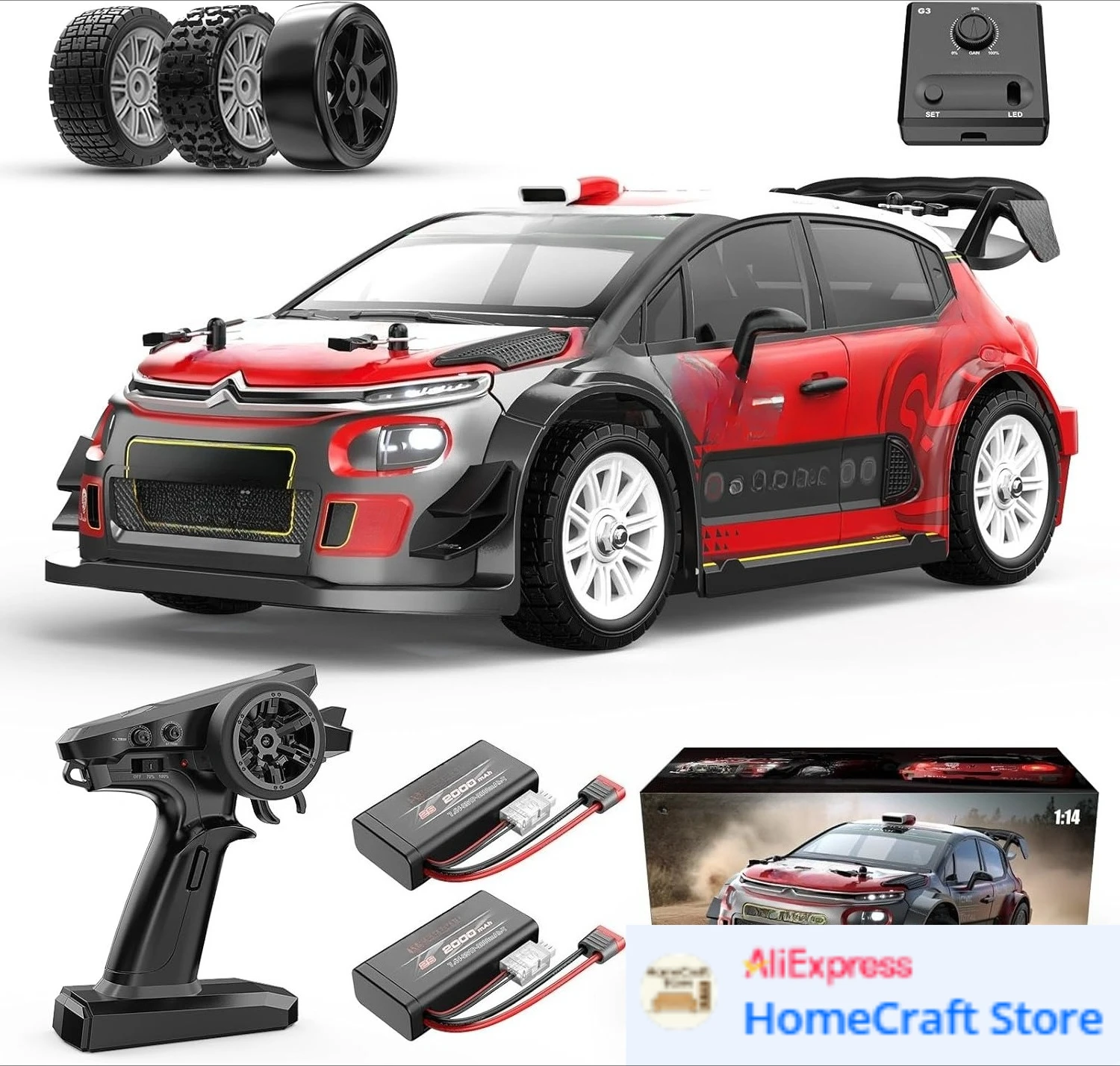

14303 1/14 Радиоуправляемая машинка Citroen C3 Fast для взрослых, максимальная скорость 40 миль/ч, бесщеточная радиоуправляемая дрифт-машина с гироскопом, полноприводная высокоскоростная радиоуправляемая раллийная машина RTR