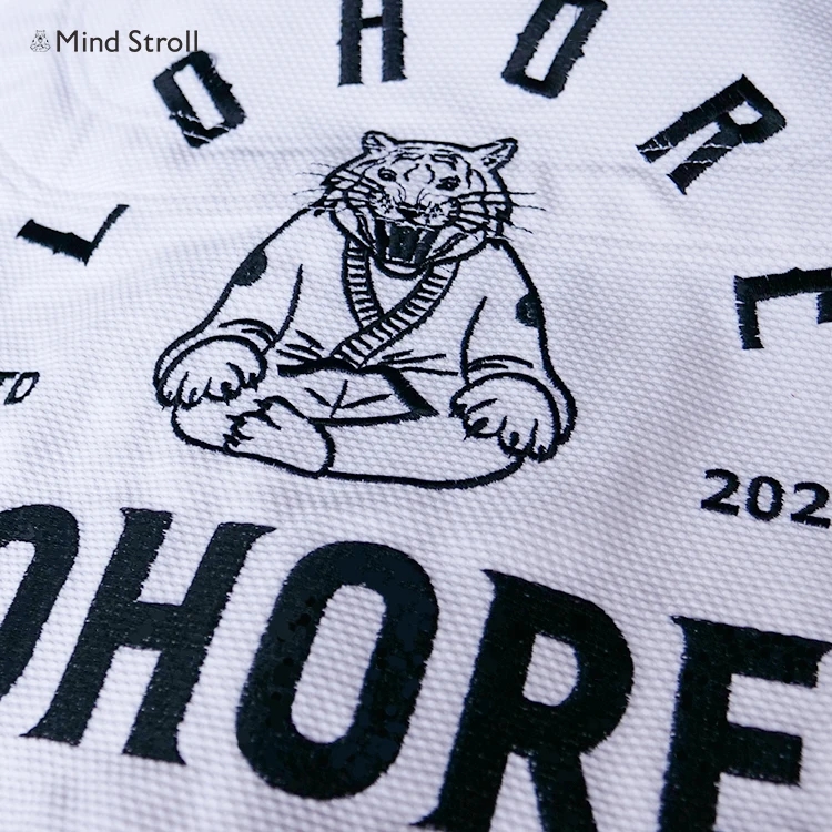 BJJ GI JIU JITSU Mindstroll clean cotton uniform kimono tiger white