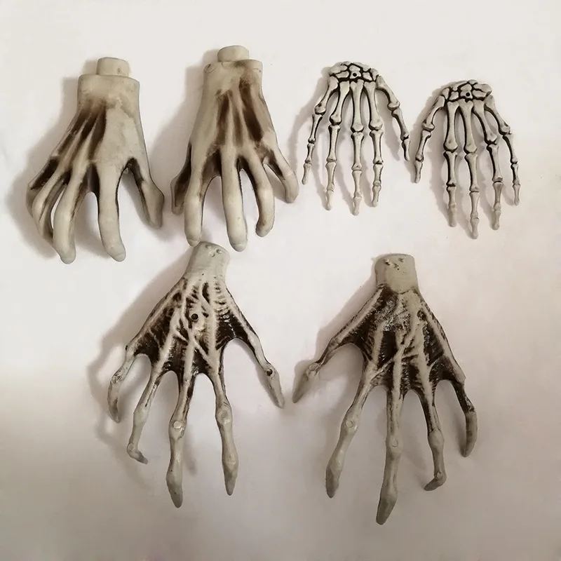 

Halloween Skeleton Hands Fake Scary Realistic Human Hand Bone Halloween Life Size Zombie Party Scary Props Decorations