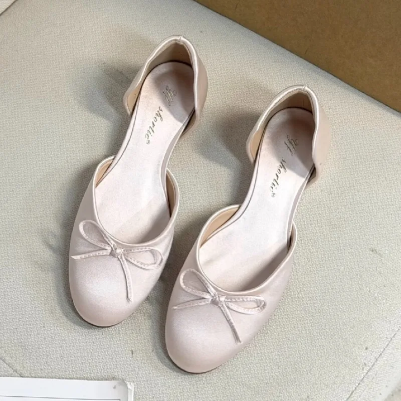 2026 New Style Fashion Mary Jane Shoes - Women's Hollow Inner Heighted Bowknot Low-cut Single Shoes view 5