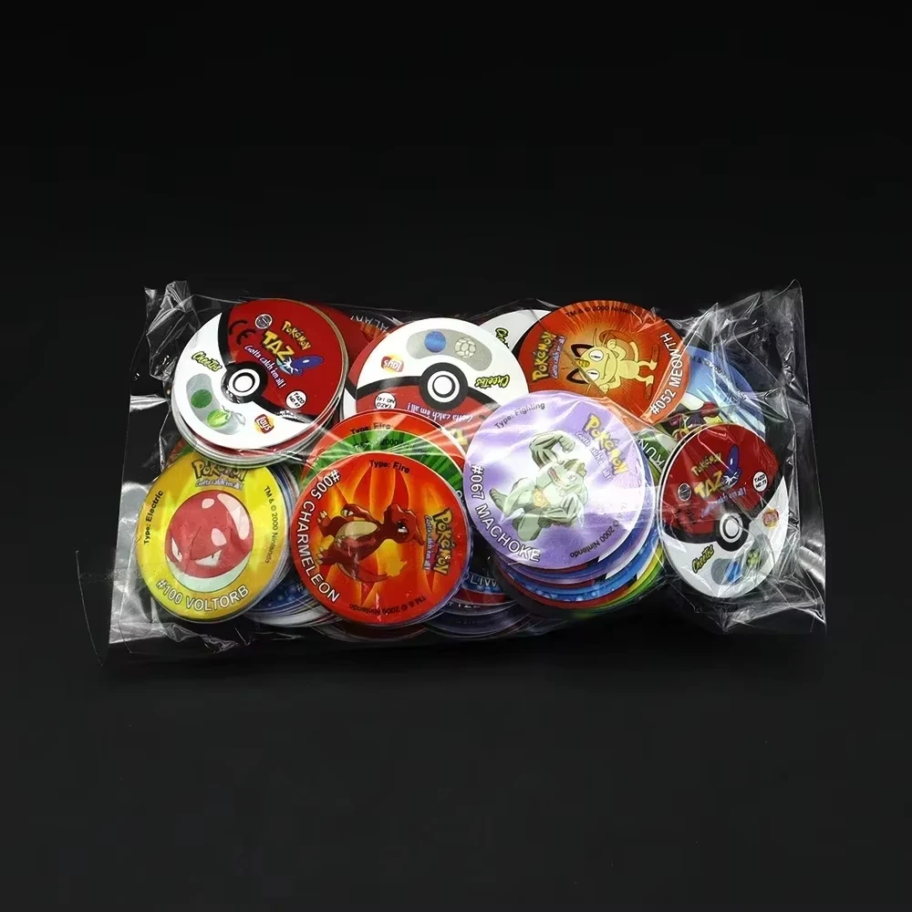 Pokemones 1-3st Edition Tazos Album Card Book Box Plastic Pogs Round Stroke Pikachu Trainer ASH Collection Cheetos Chipitaps