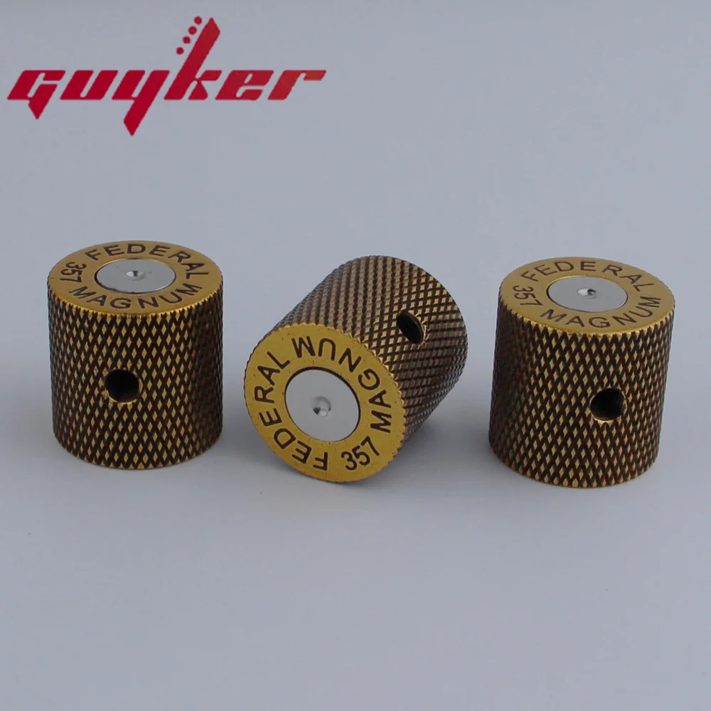 High Grade GUYKER Electric Guitar Bass Knobs Bronze/Antique Brass Bullet Case Style