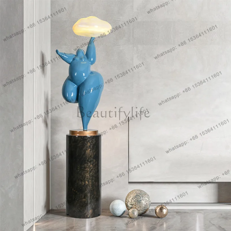 Cloud Abstract Fatty Figure Sculpture Ornament Home Living Room Entrance Floor Ornament Creative Humanoid Art Ornament