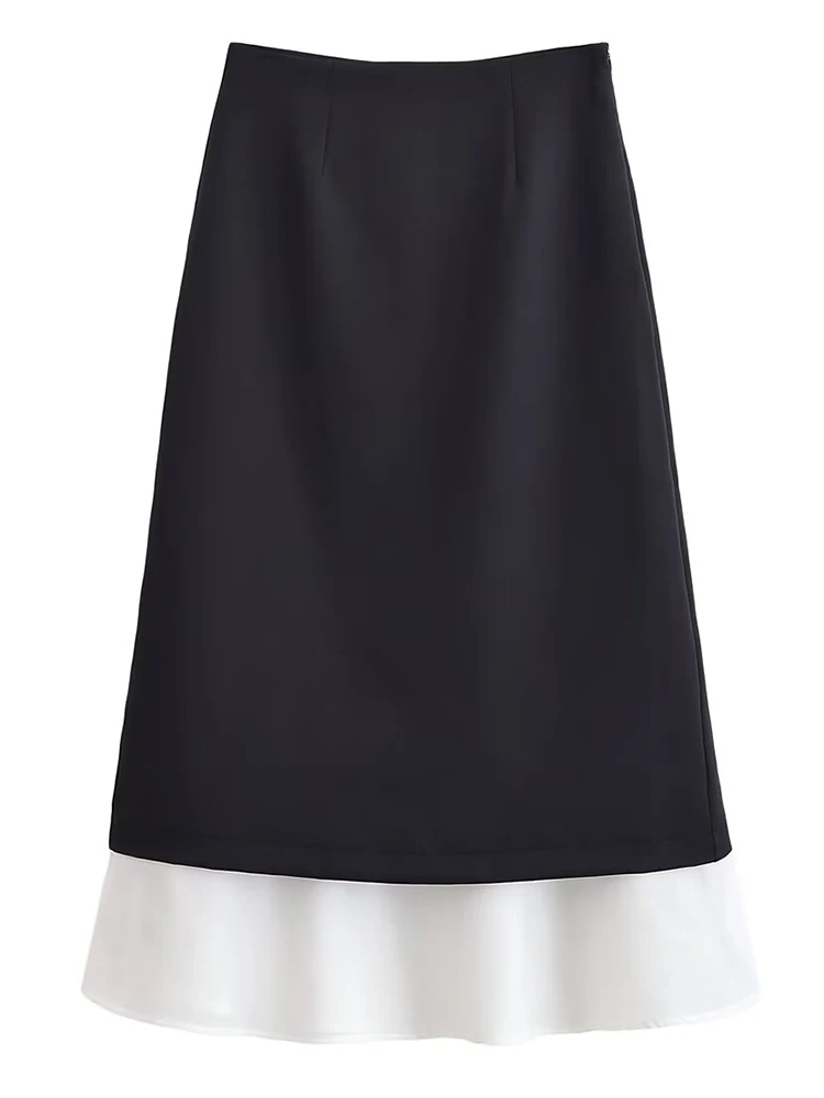 

Women Leisure Skirts 2025 Women Summer Autumn New Fashion Splice Wrinkle Skirts Women Elegant High Waist Skirts