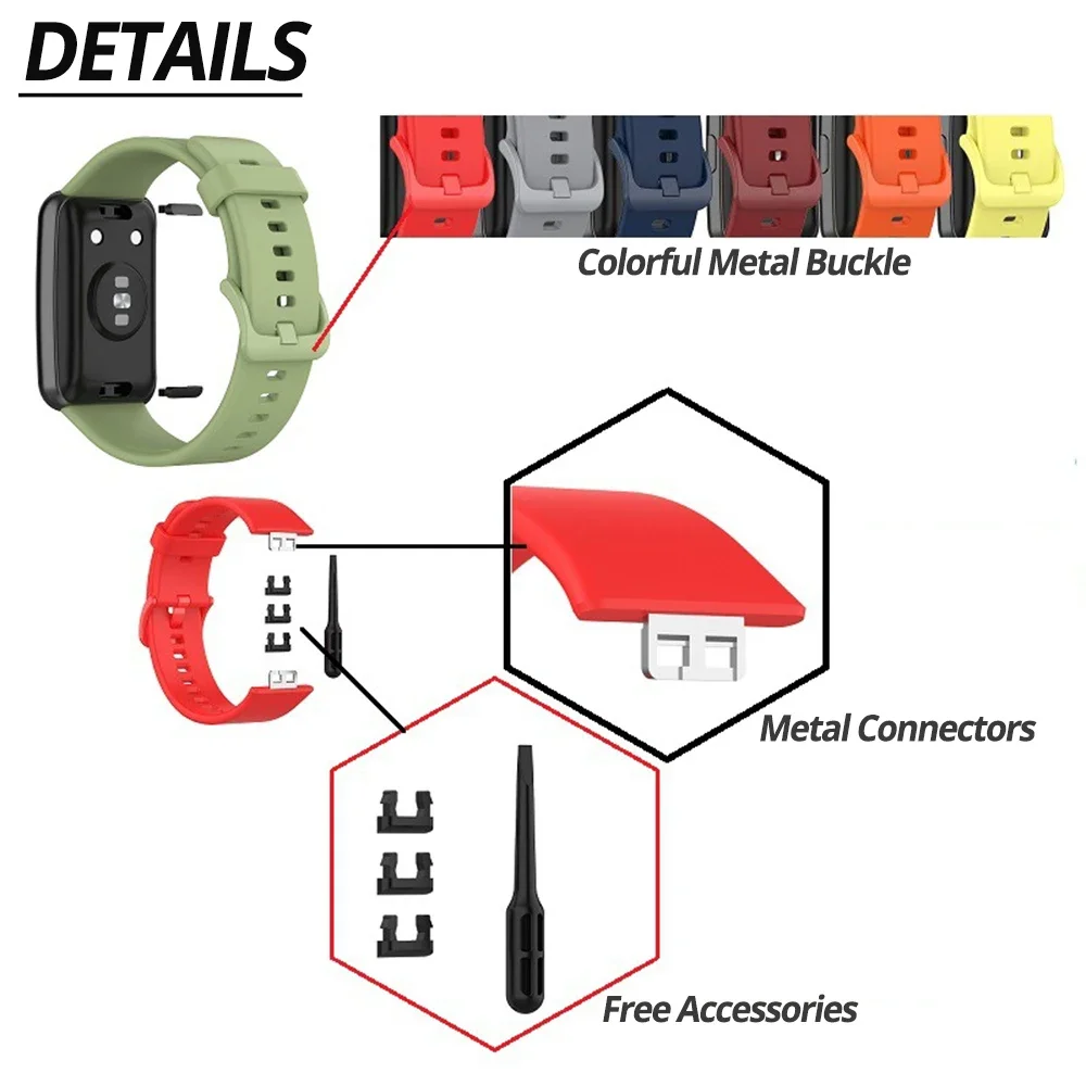 1 حزمة حزام سيليكون لساعة Huawei Watch Fit سوار الأشرطة حزام الساعة لساعة Huawei Watch Fit الجديدة الذكية معصمه Correa