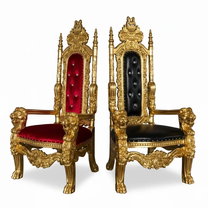 Royal King Throne Chair Luxury Gold Carved High Back Chair Event Party Stage Decoration  Style Seat Hotel Chairs view 2