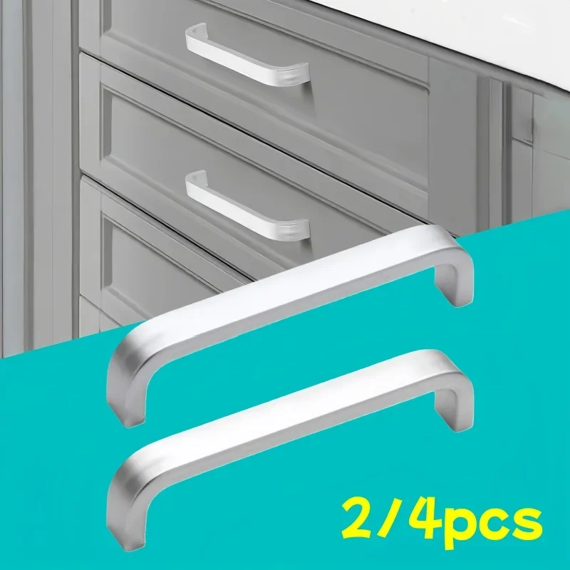 2/4 قطعة مقابض حديثة بسيطة سهلة التركيب مناسبة لأدراج خزانة الملابس والخزائن ومقابض إكسسوارات الأجهزة والأثاث