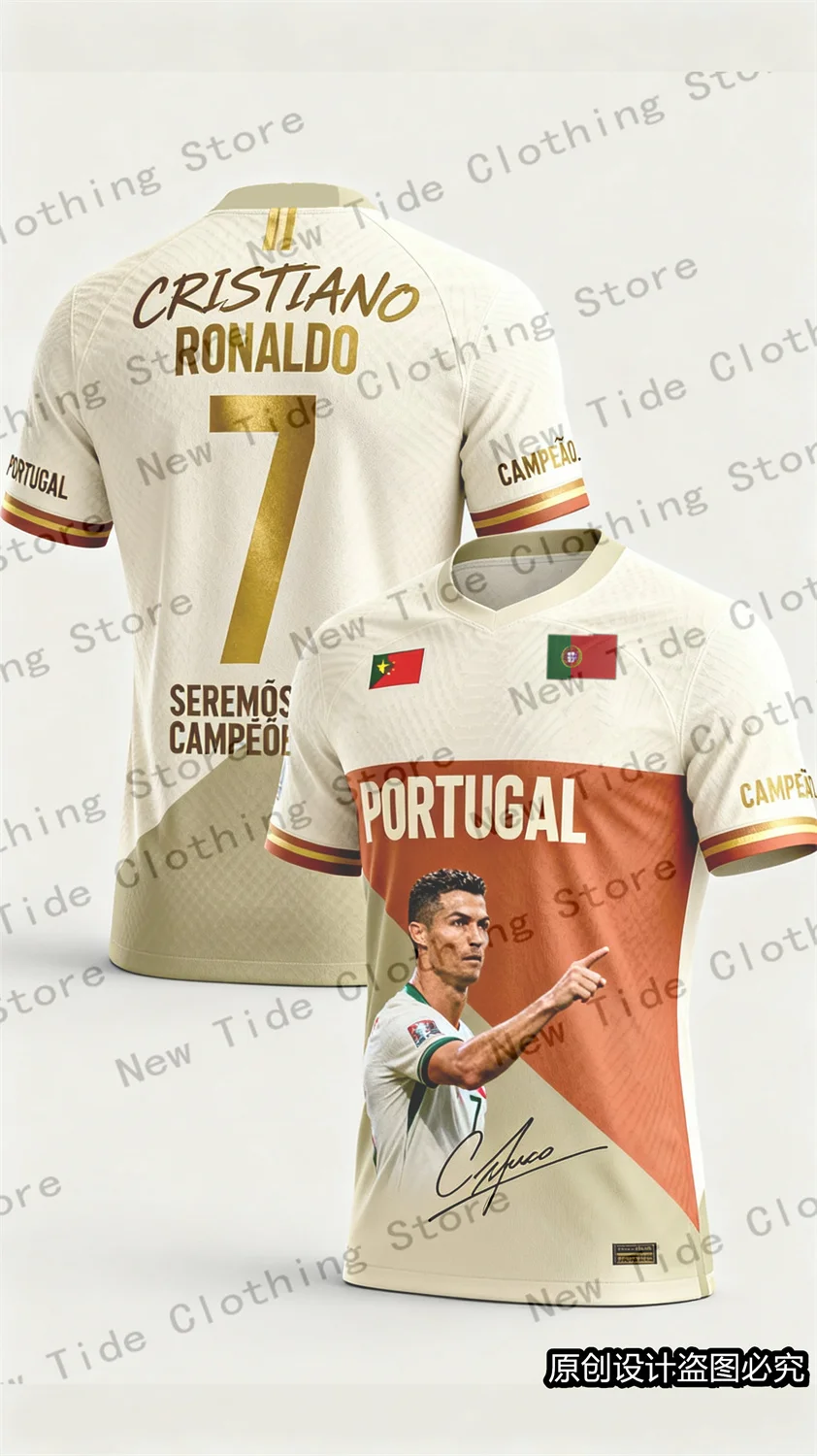 2026 تصميم حصري تذكاري CR7 جيرسي وتي شيرت للرجال المشجعين - إصدار خاص من معدات مشجعي كرة القدم المتاحة #4