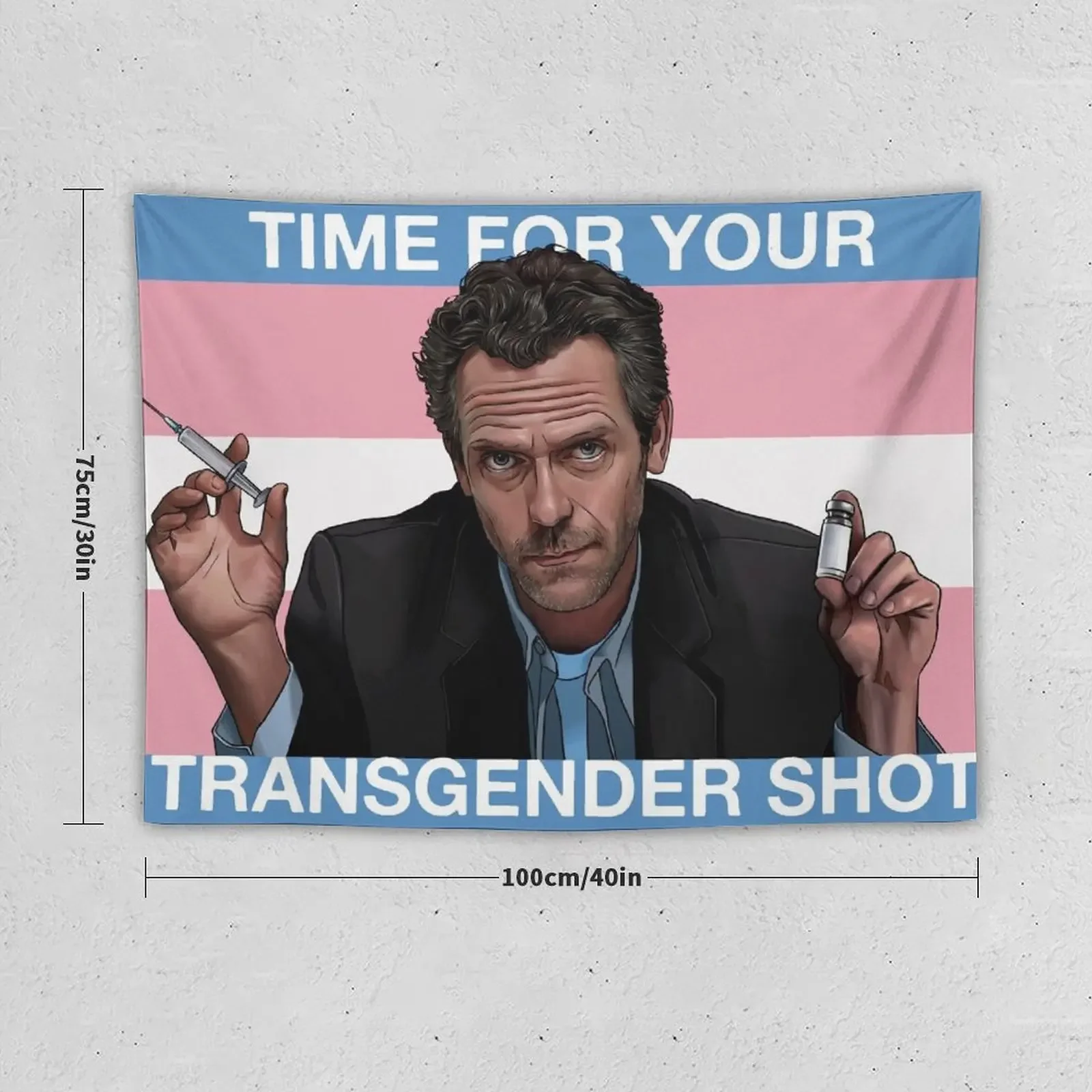 Custom Dr. House Trans Flag Tapestry Living Room Decoration Bedroom Deco Tapestry