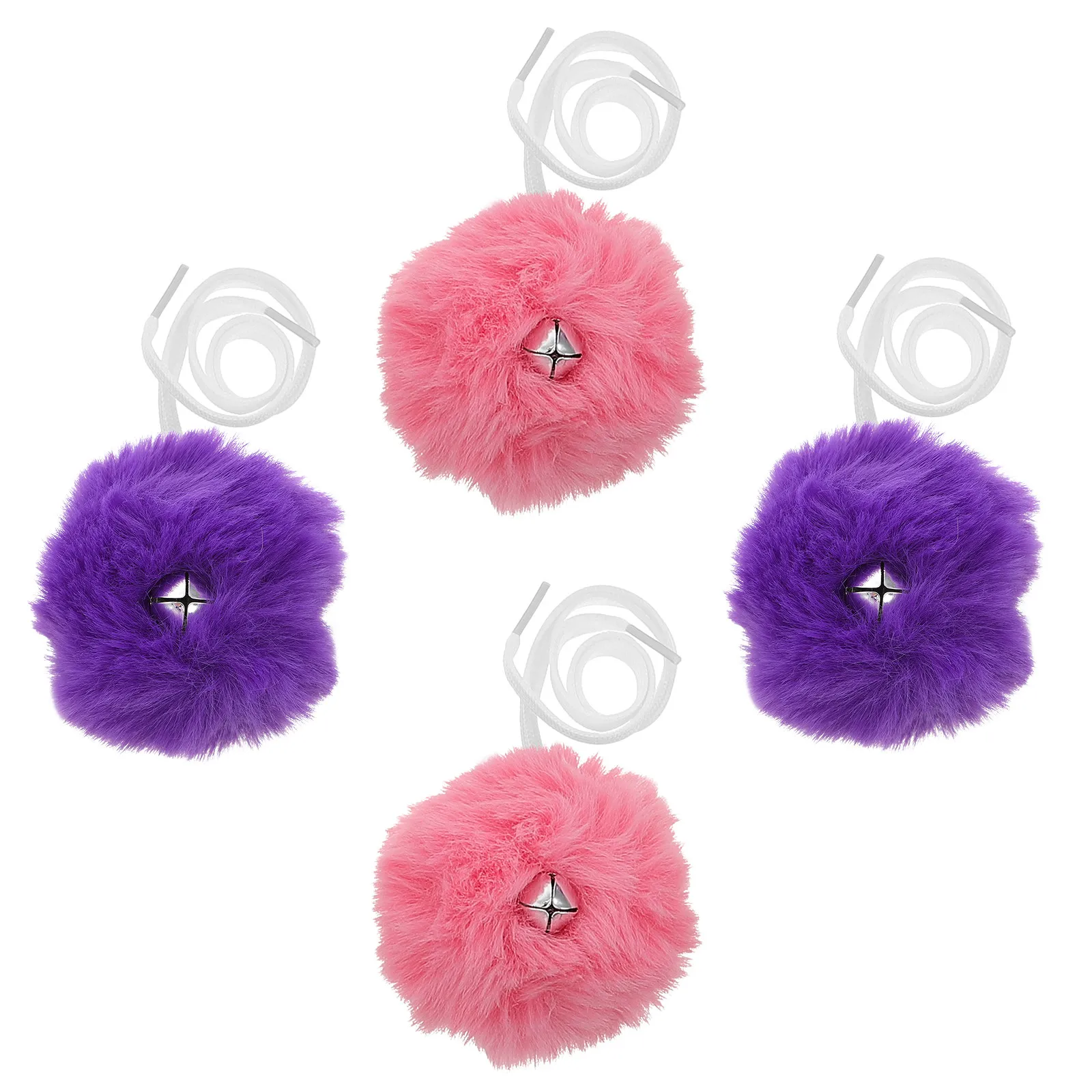 

2Pairs Ice Shoes Pom Poms Shoelaces for Roller Skates Tie-on Lace Decor Skating Accessories Stay for Hockey